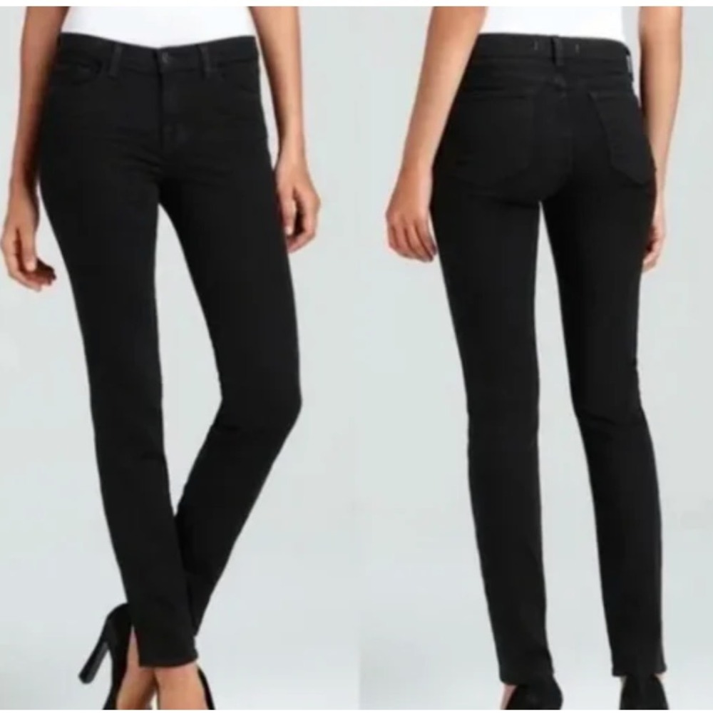 J BRAND The Skinny BLACK (SHADOW) JEANS 910 Stretch Distressed LOW RISE sz 29